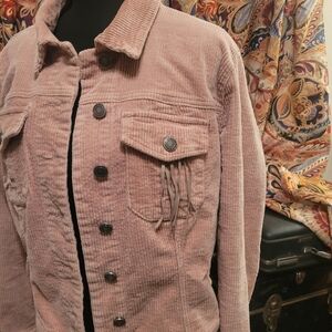 Blinged Out. Pink Corduroy Jacket, M, Bling Attached/easily Removable